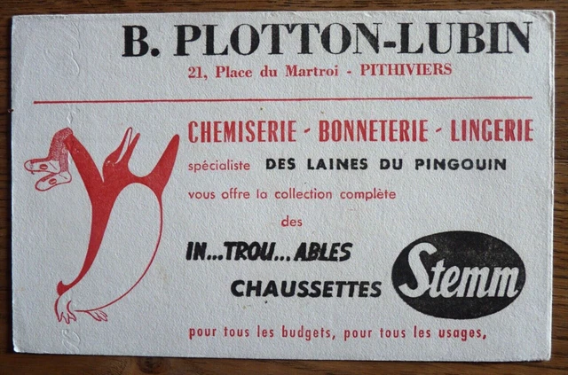 BUVARD - PLOTTON-LUBIN Place du Martroi PITHIVIERS 45 MAGASIN PINGOUIN STEMM