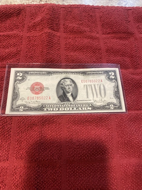 1928 G $2 Red Seal Two Dollar U.S. Note, Uncirculated