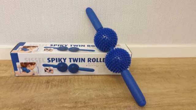 🆕SISSEL Spiky Twin Roller zur Körpermassage Ball Igel Noppen Gerät Massage 🔵