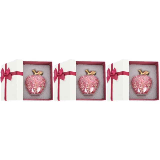 3 Pcs Leuchtender Apfel-Ornament Kristallfiguren Geschenk Männer Und Frauen