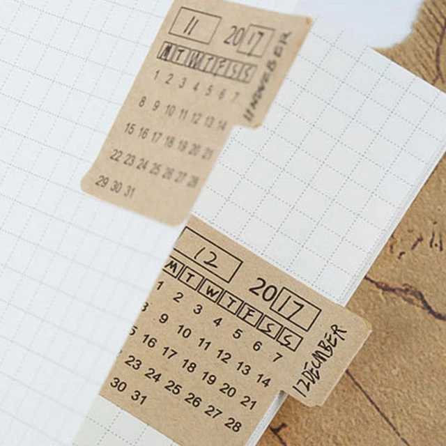 ORGANIZER STATIONERY HANDWRITTEN Index Label Kraft Paper Calendar