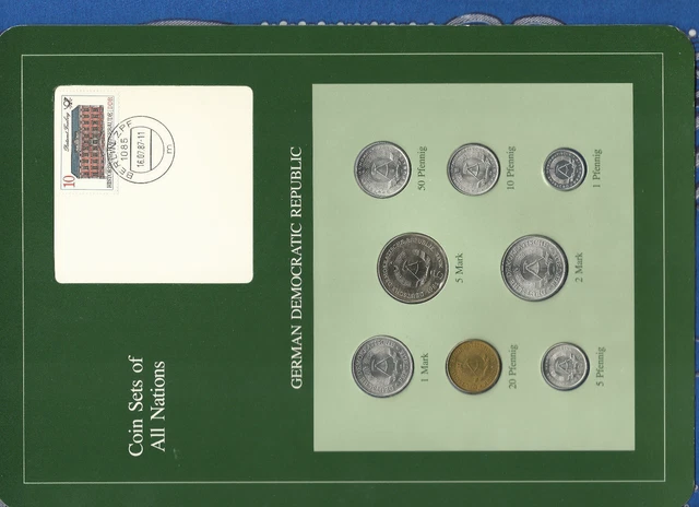 Coin sets of all nations East Germany All 1979 UNC 5 Pf 1981 5 Mark 1981 32,000