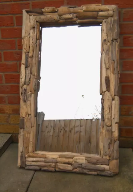 Lovely Mirror NEW Style Frame Driftwood Wall Hanging Mirror XL 100 cm x 60 cm