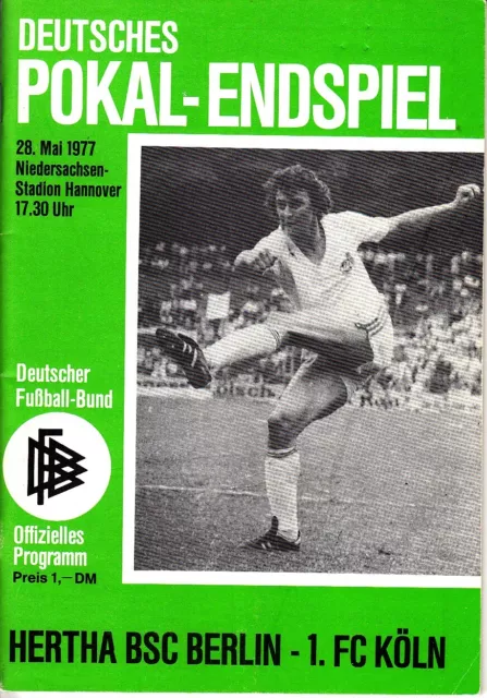 28.05.77 1.FC Köln - Hertha BSC Berlin DFB Pokal Finale in Hannover Deutschland.