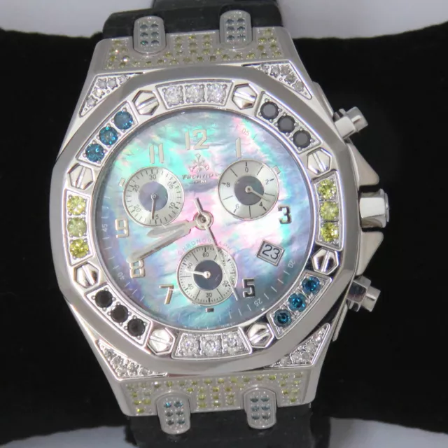 NYJEWEL NEW TECHNO JPM Men 2.5ct Muti Color Diamond Watch Great