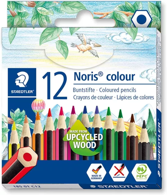 Staedtler 185 01C Noris Half Length Colouring Pencils - Asstd Colours Pack of 12