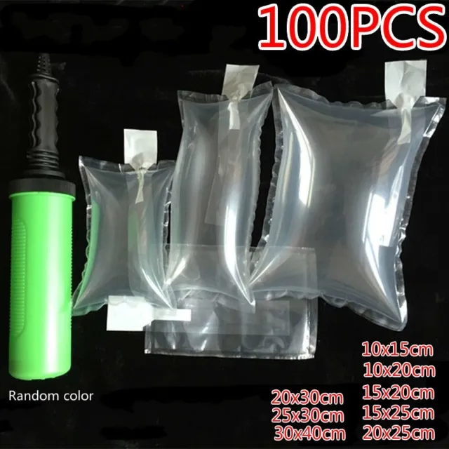 100pcs Inflatable Air Package Bags Cushion Shockproof Package Bag with Pump