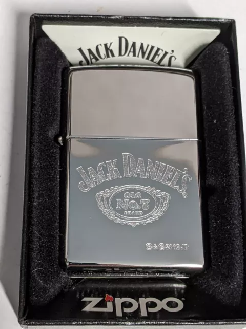 Zippo 2012 Jack Daniels Tennessee Whiskey Polished Chrome Lighter Unfired Bb30