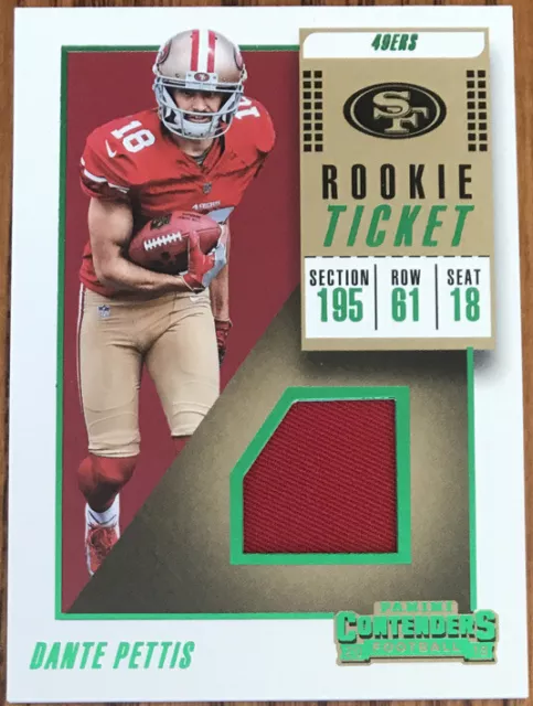 2018 Panini Contenders Rookie Ticket Swatches Dante Pettis #RTS-18