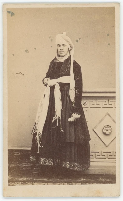 Portrait Jeune Fille Africaine - Photo CDV Originale, Tirage Albuminé Vers 1870