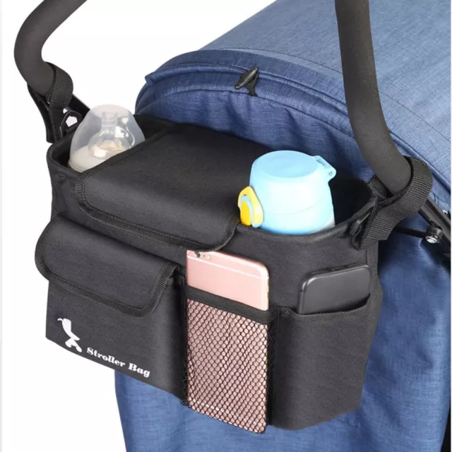 Baby Stroller Organiser Bag Mummy Pram Storage Buggy Storage Cup Bottle Holder