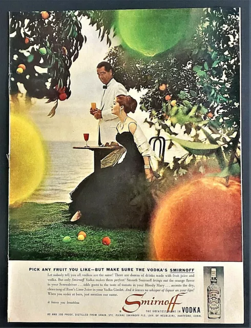 SMIRNOFF VODKA~1959~Original VINTAGE Magazine Print Ad