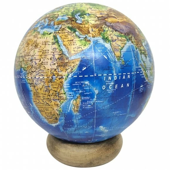 Henry Hudson Globo in miniatura su supporto in legno - Globo stile antico