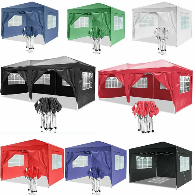 Pavillon Wasserdicht 3x3~3x6M Faltbar Zelt Pop-Up Gartenpavillon mit Seitenteile