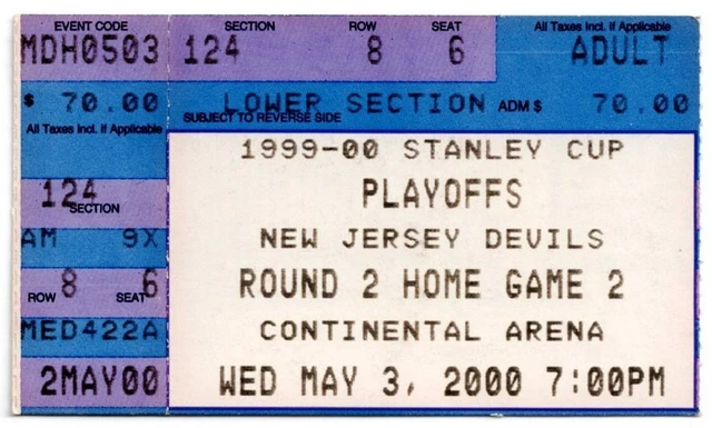 Player Nj Devils Hockey Tickets 2000 NJ DEVILS Vs MAPLE LEAFS