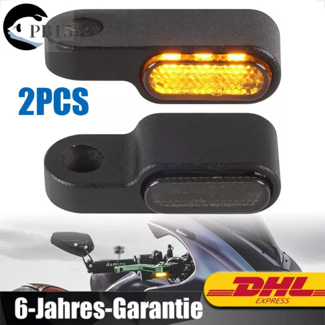 2PCS LED-Prüfzeichen Blinker Motorrad Lenkerenden Für Harley Davidson Softail