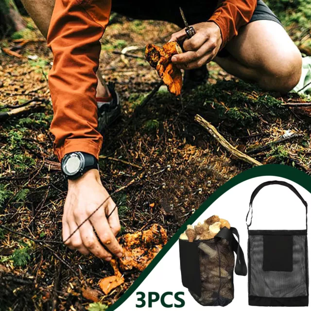 3pcs With Strap Morel Vegetables Outdoor For Collecting Mushroom Foraging Bag