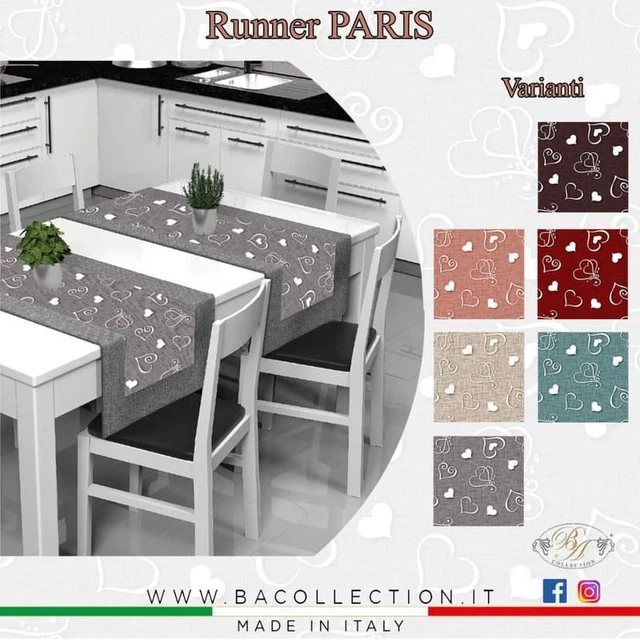 Centrotavola Paris Love | 90x90 Cm | Cotone E Poliestere | Rosa Cipria Con Cuori - Foto 7