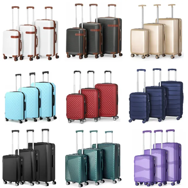HIKOLAYAE Luggage Set Trolley Set 3-Piece 20"24"28" Hard Shell Suitcase TSA Lock