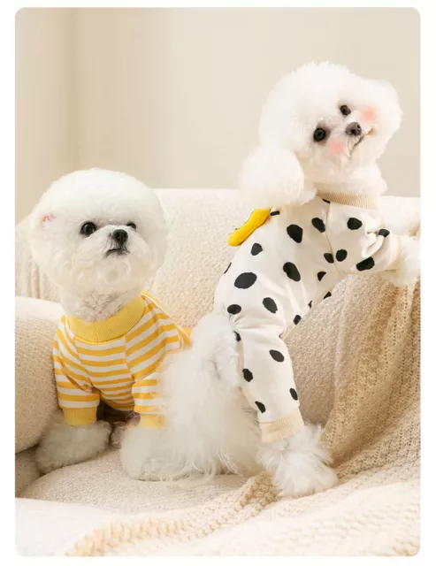 Pet Striped Jumpsuit Spring Autumn Medium Small Dog Clothes Pajamas Puppy Shirt