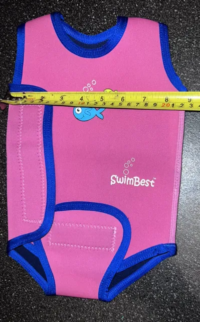 Chaleco de natación Baby Swimbest rosa traje de neopreno aislado ajustable edad 0-6 meses 2
