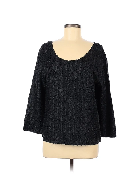 The Magic Scarf Co. Women Black Long Sleeve Top One Size