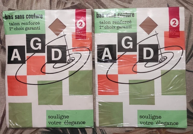 Bas Nylon Vintage DD - Taille T2 - Couleur Abricot - Neuf Avec étiquettes En Pochette
