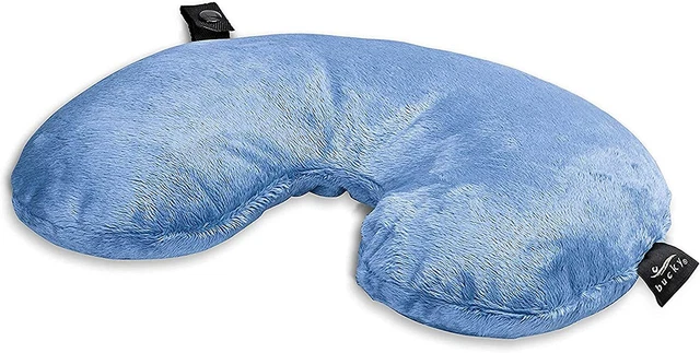 BUCKY Fuzzy Wuzzy TRAVEL Compact Neck PILLOW Airline U Shape Pillows BLUE