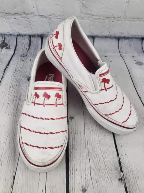 Rare In N Out Burger Causal Slip On Shoes Unisex Kids/teen Size 6 Red White