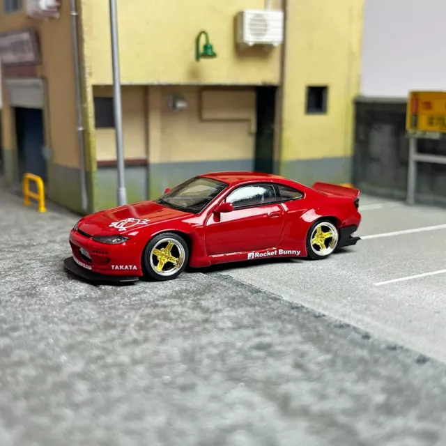 MINIGT 1/64 Nissan Silvia S15 Rocket Bunny Red Diecast Car Model Toy Gift