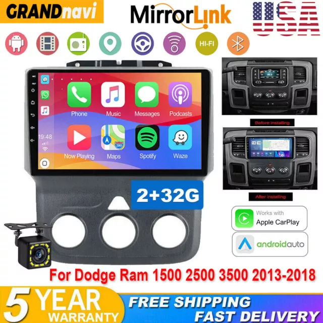 For Dodge Ram 1500 2500 3500 2013-2018 Android 12.0 Car Stereo Radio GPS Carplay