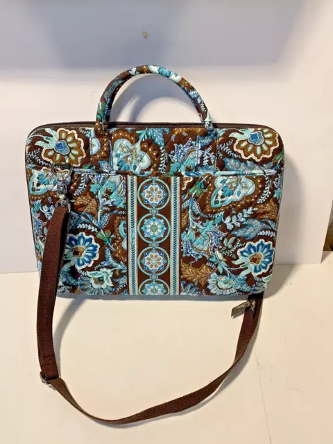 Vera Bradley 17" Hard Shell Computer Laptop Case w/Strap Java Blue pattern EUC Vera Bradley 17" Hard Shell Computer Laptop Case w/Strap Java Blue pattern EUC