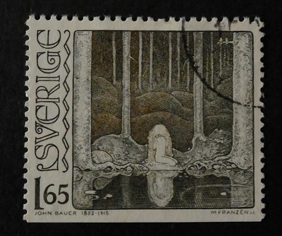 timbre poste Suède n°1162 Jonhn Bauer 