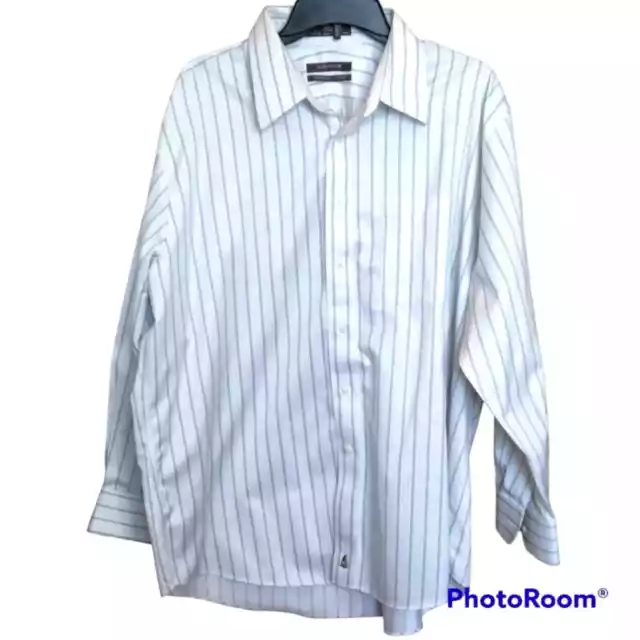 Nordstrom Smart Care Button Down Long Sleeve Mens Dress Shirt Size 17 1/2 33