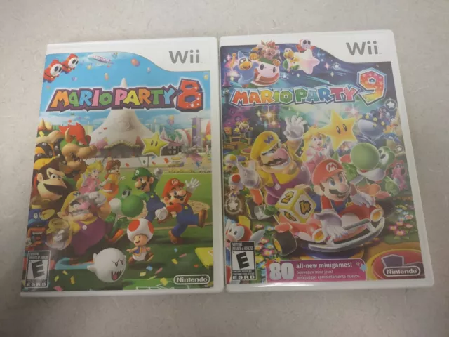 Mario Party 8 (Nintendo Wii, 2007) & Mario Party 9 (Nintendo Wii, 2012) Complete