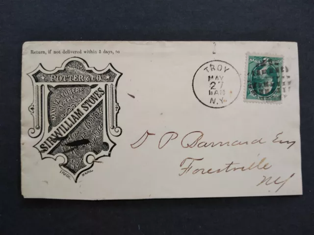 New York: Troy 1880 (circa) Potter Sir William Stoves Advertising Cover