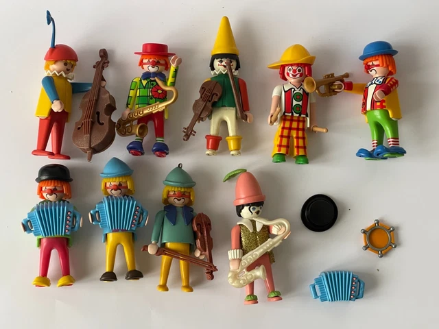 PLAYMOBIL Civils - Le Cirque : Clowns Musiciens Avec Leur Singe - Occasion TB État