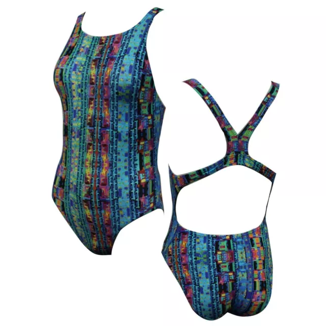 Maru Womens Mexico Swimming Costume Zone Back Swimsuit UPF 50+ FS4623 RW99