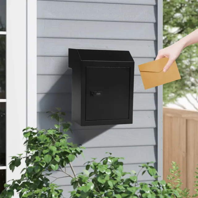 Through The Door Locking Drop Box Safe Mailbox Deposit Drop Box 11.8*4.3*14.2in