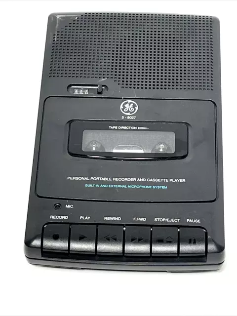 General Electric GE 3-5027A Portable Cassette Tape Player Voice Recorder