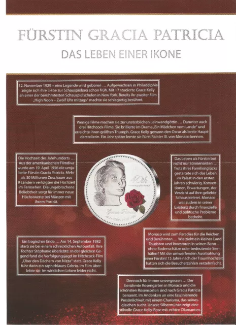 Numisbrief " Grace Kelly " 2 Euro Münze Monaco 2012 , Auflage nur 500 St. 3
