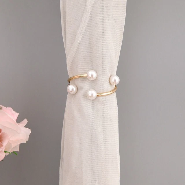 Home Gauze Curtain Clip Holdback Curtains Buckle Tiebacks Holder Metal Pearl