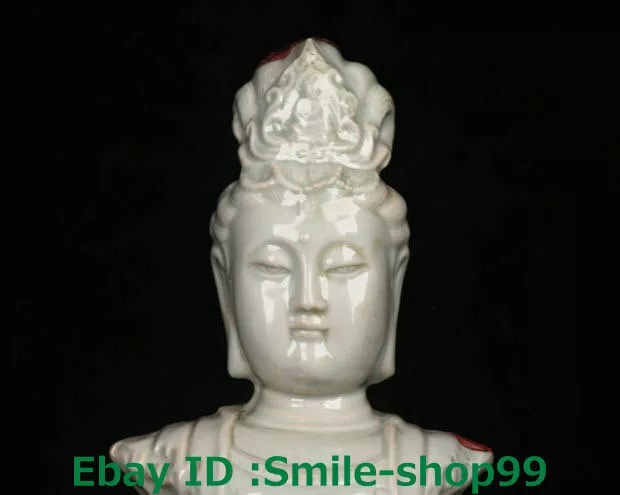 9.8" Old China Hutian Kiln Porcelain Song Dy Kwan-Yin Guan Yin Head Bust Statue