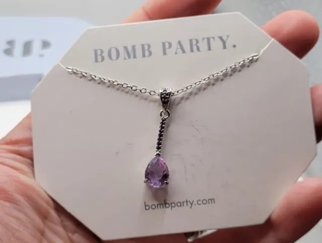 Bomb Party, Jewelry, Bomb Party Call It A Crush Purple Quartz And Rhodium  Plating Og Necklace Rbp