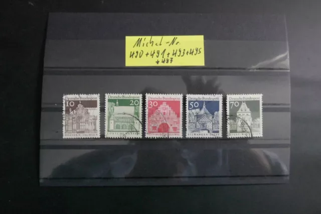 Deutsche Bauwerke Michel-Nr. 490+491+493+495+497 Deutschland 1967 gestempelt