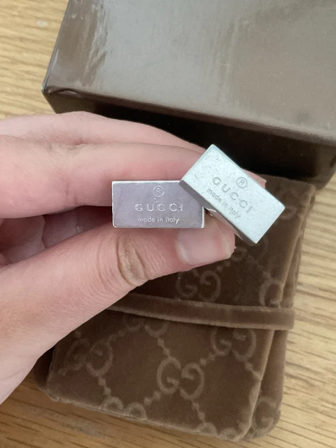 Genuine Gucci Sterling Silver Chunky Cufflinks With Pouch