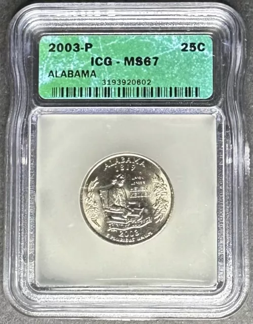 2003-P Alabama Quarter ICG MS-67, Buy 3 Items, Get $5 Off!!