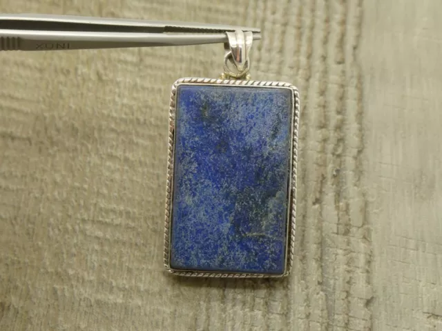 Stunning Sterling Silver Large Natural Lapis Lazuli Colour Sodalite Pendant.