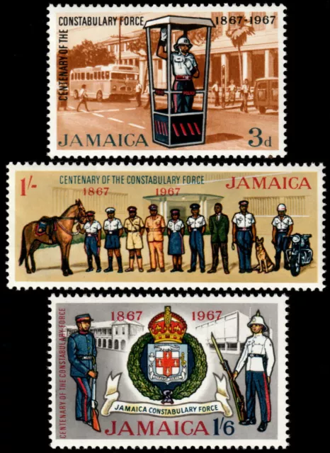 ✔️ Jamaica 1967 - Centenary Constable Force - Sc.  263/265 Mnh ** [5Cw5]