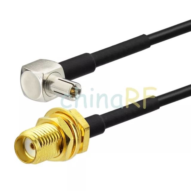 TS9 male right angle to SMA female jack cable jumper pigtail RG174 for 3G modem